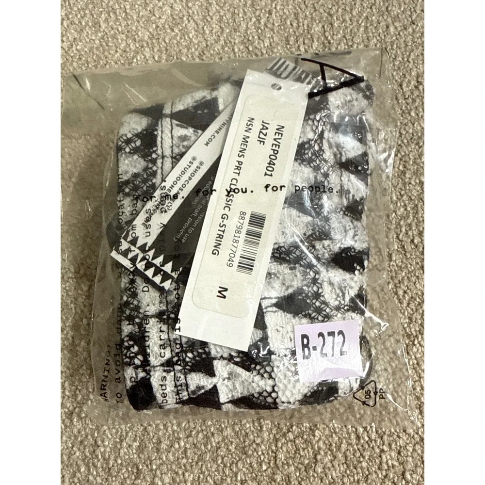 Cosabella Never Say Never Lace G-String Black White Print‎ Sexy Luxury Thong NWT